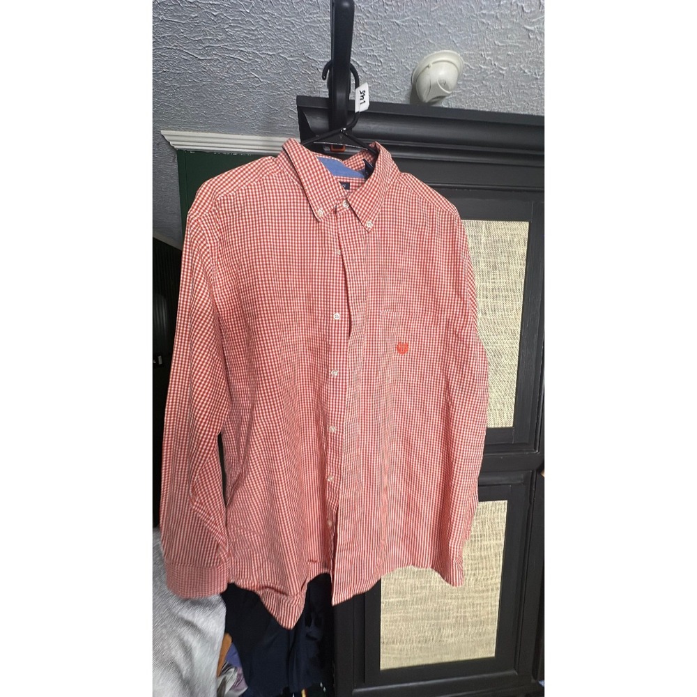 chaps, orange long sleeve with a dark orange logo easy care size XL 145